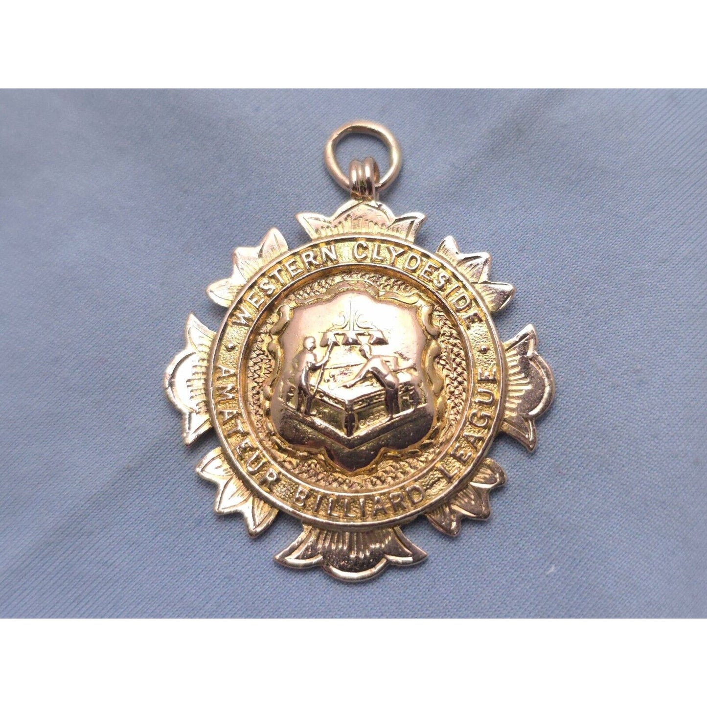 9K Rose Gold '31-'32 Western Clydeside Amateur Billiard League Pendant