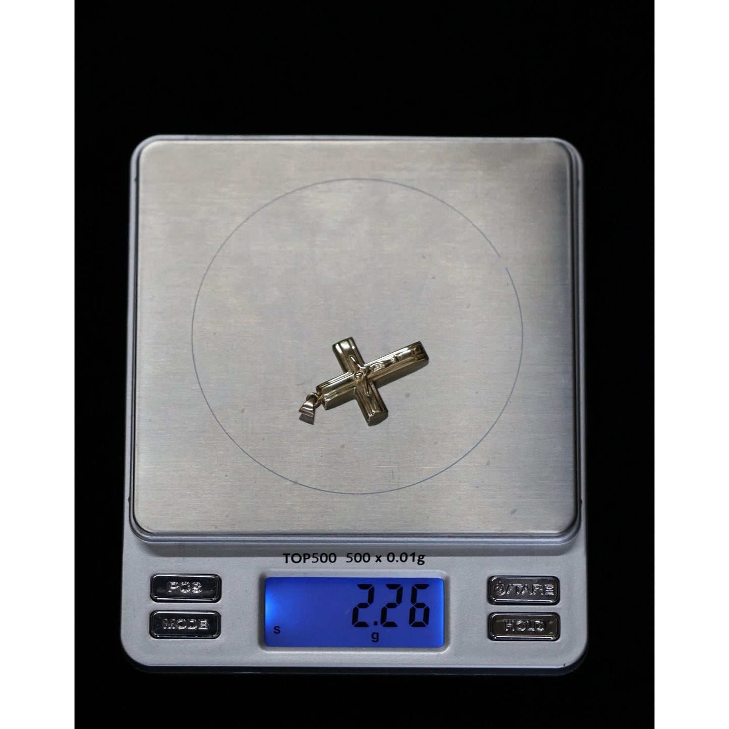14K Yellow Gold Religious Jesus on Cross Charm Pendant