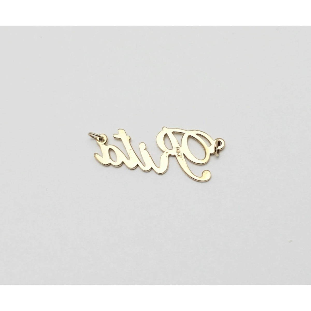 14K Yellow Gold Name Initial " Rita " Charm Pendant