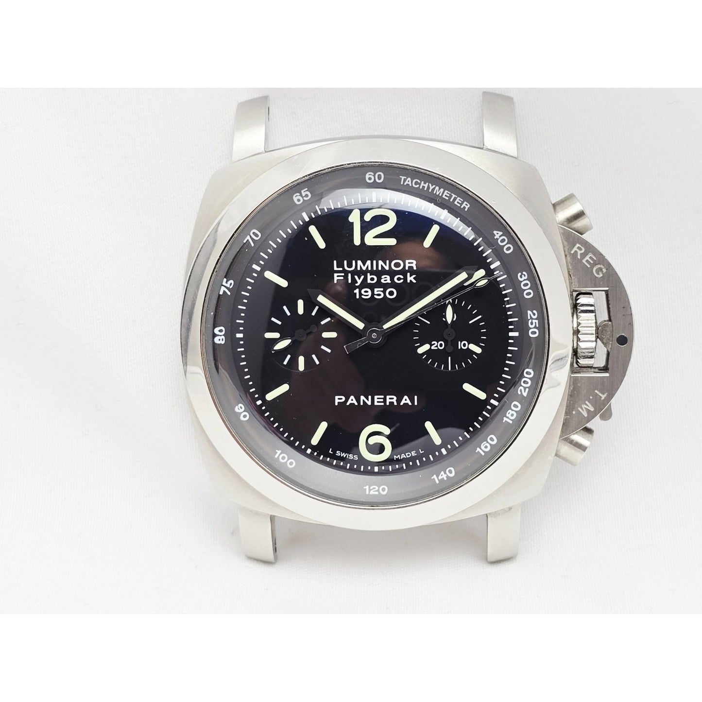Panerai Luminor 1950 Flyback Black Dial Steel Automatic Mens Watch PAM00212