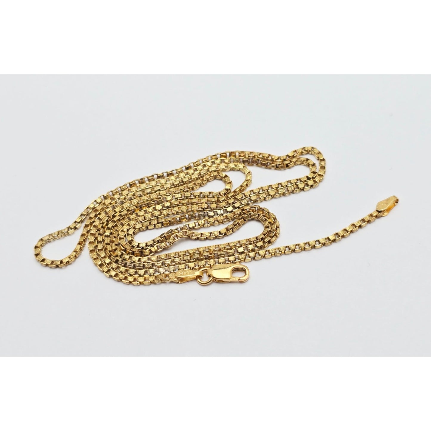 14K Yellow Gold Box Link Chain Necklace