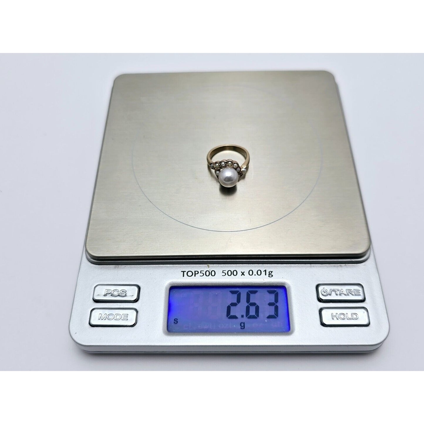 Vintage 14K Yellow Gold Round Pearl Ring