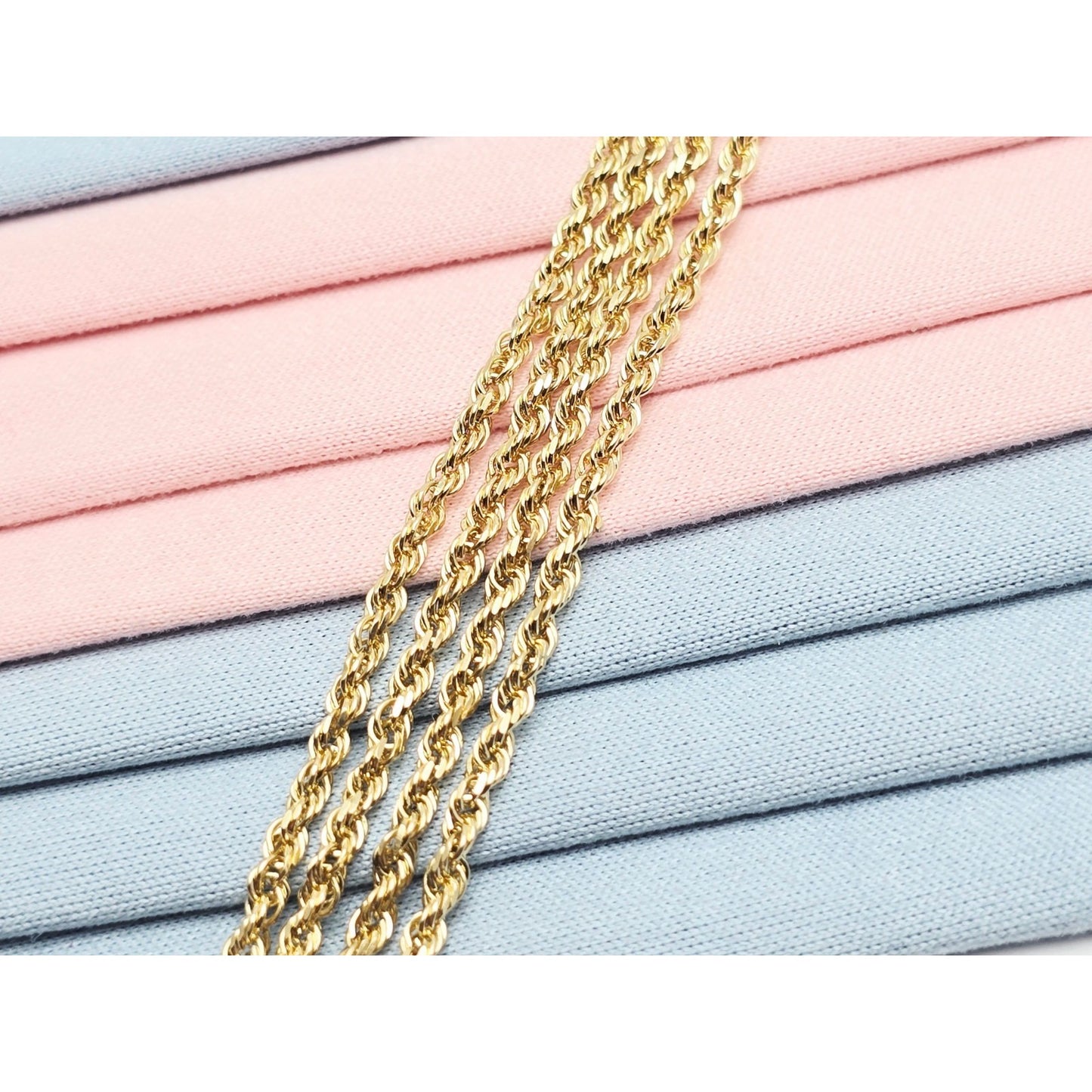 14K Yellow Gold Rope Chain Necklace