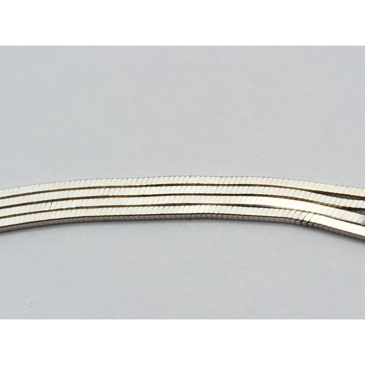 18K White Gold Square Snake Link Chain Necklace & Charm Pendant