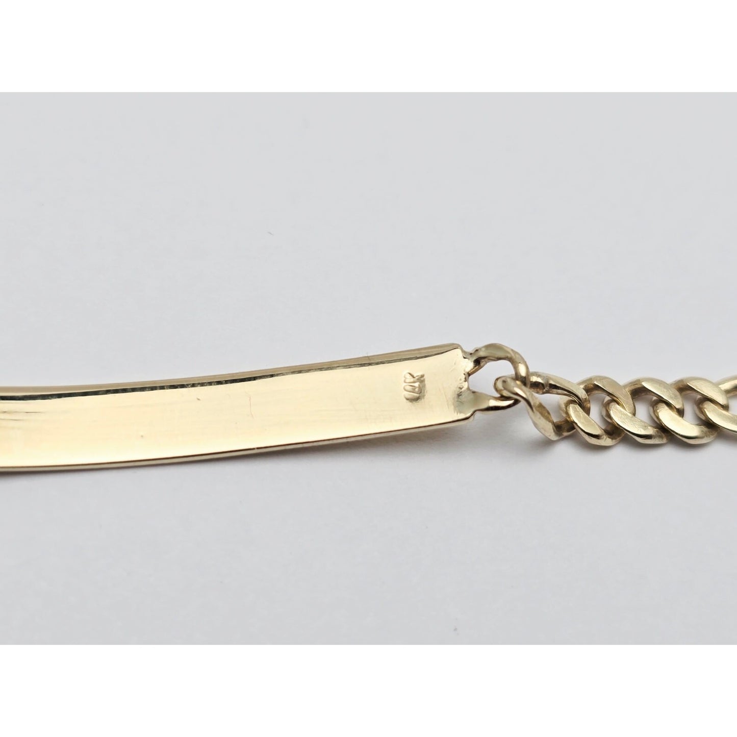 14K Yellow Gold Figaro Link ID Bracelet