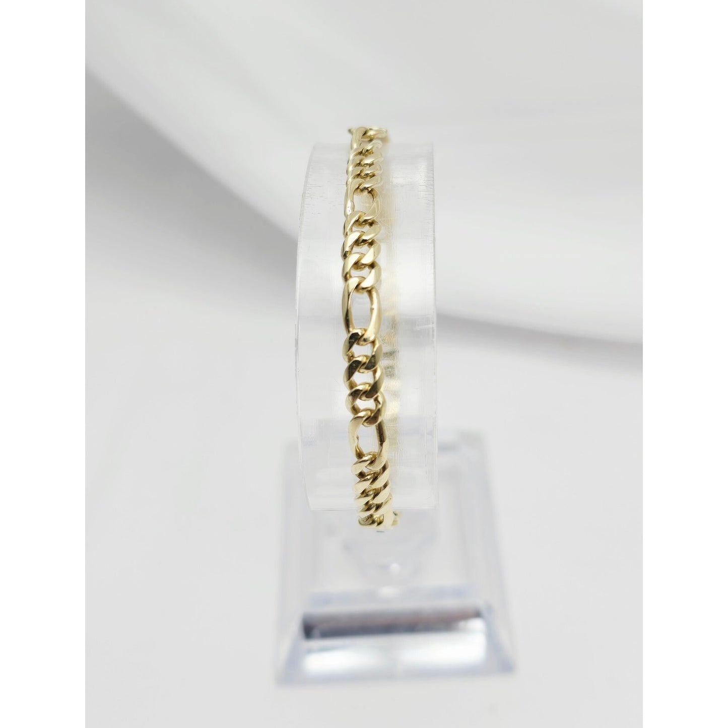 14K Yellow Gold Figaro Link ID Bracelet