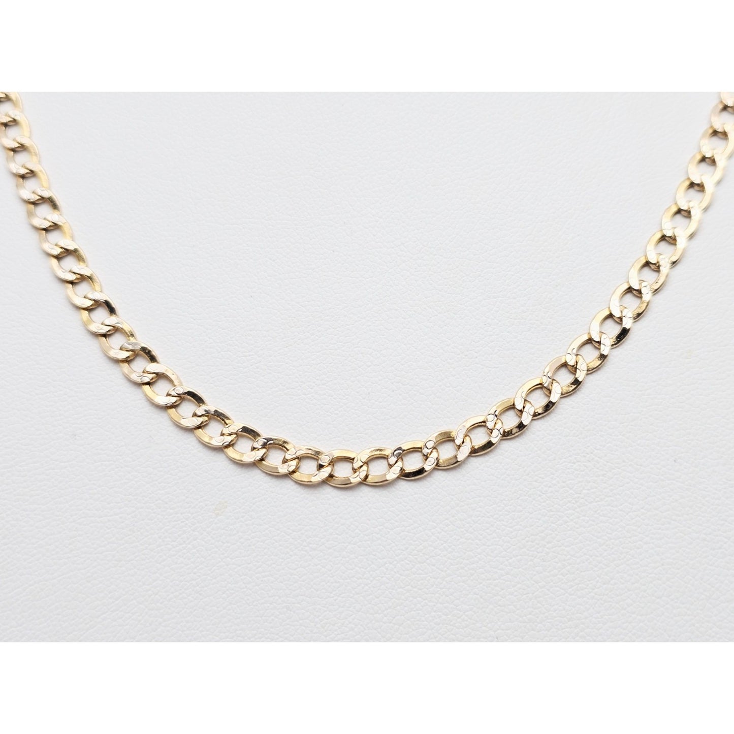 14K Two Tone Gold Diamond Cut Cuban Link Chain Necklace