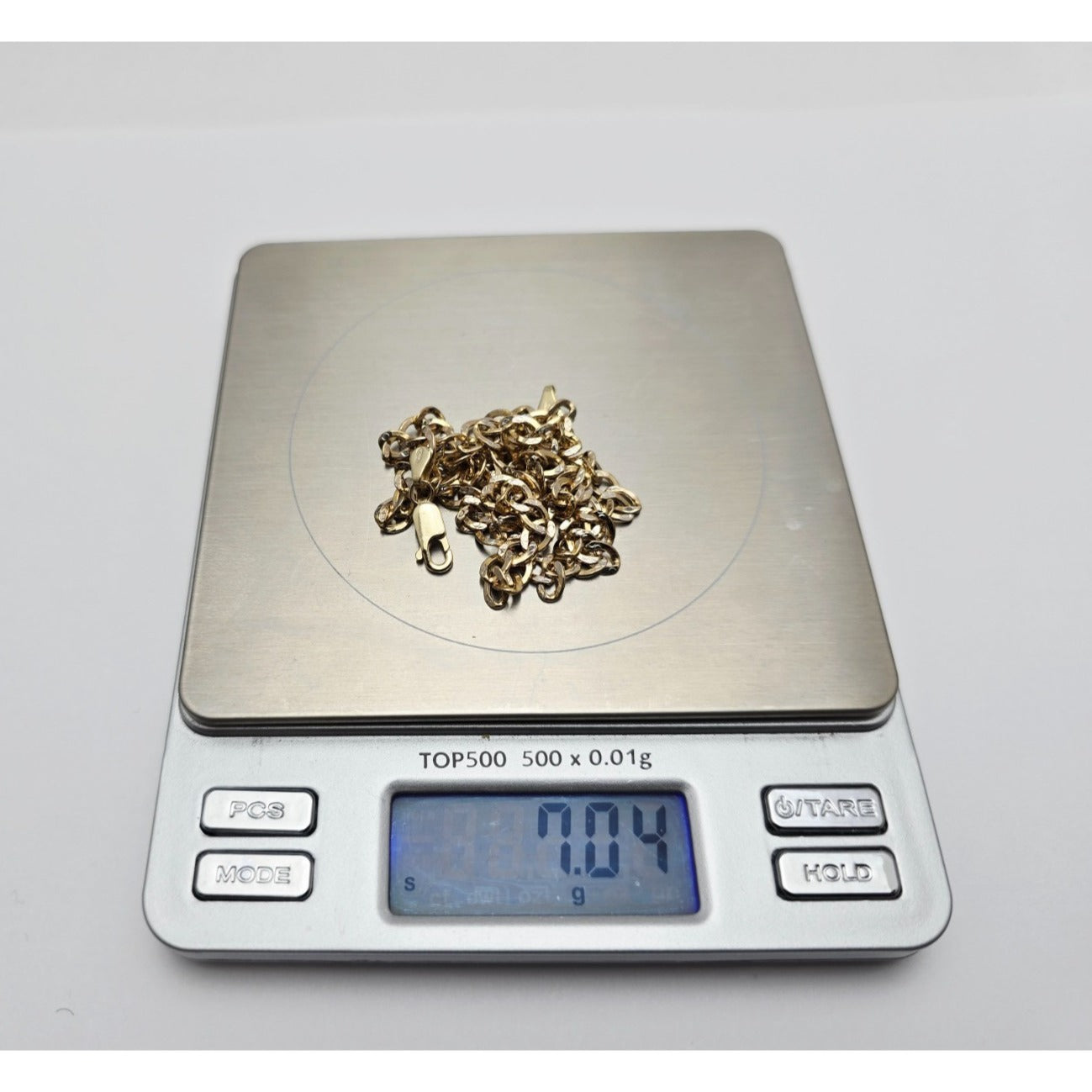 14K Two Tone Gold Diamond Cut Cuban Link Chain Necklace