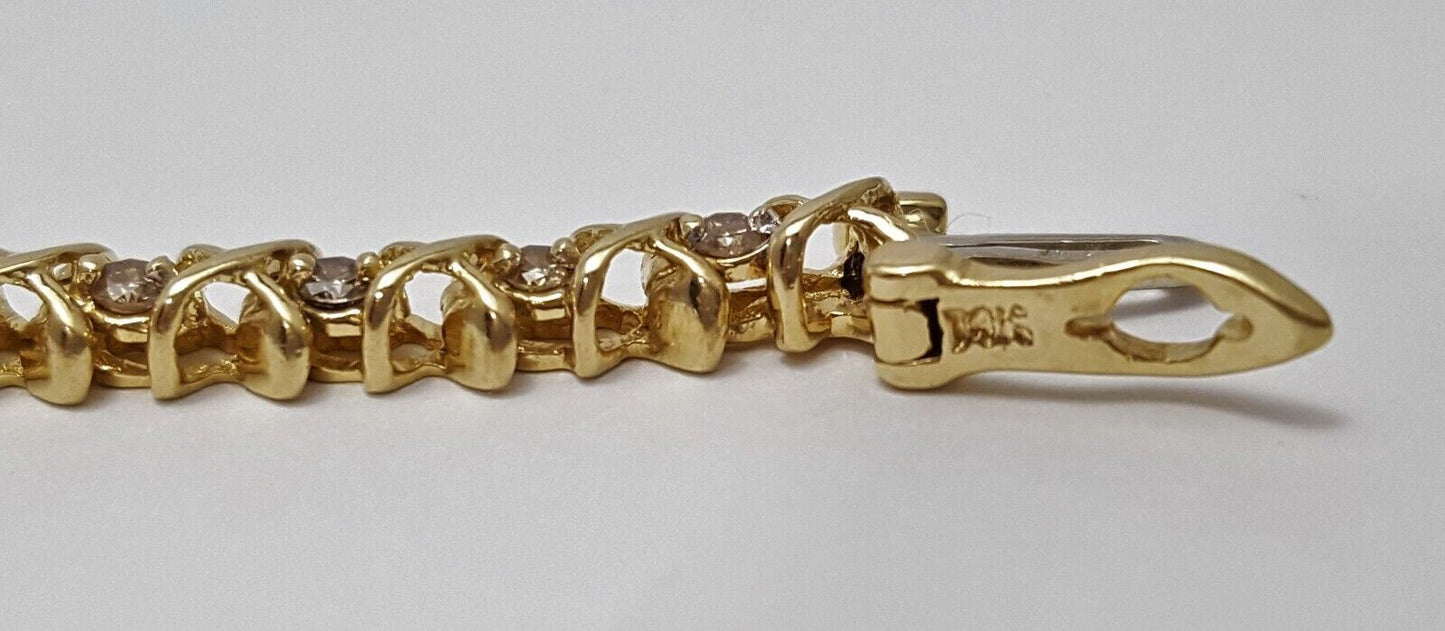 14K Yellow Gold Designer Diamond Tennis Bracelet