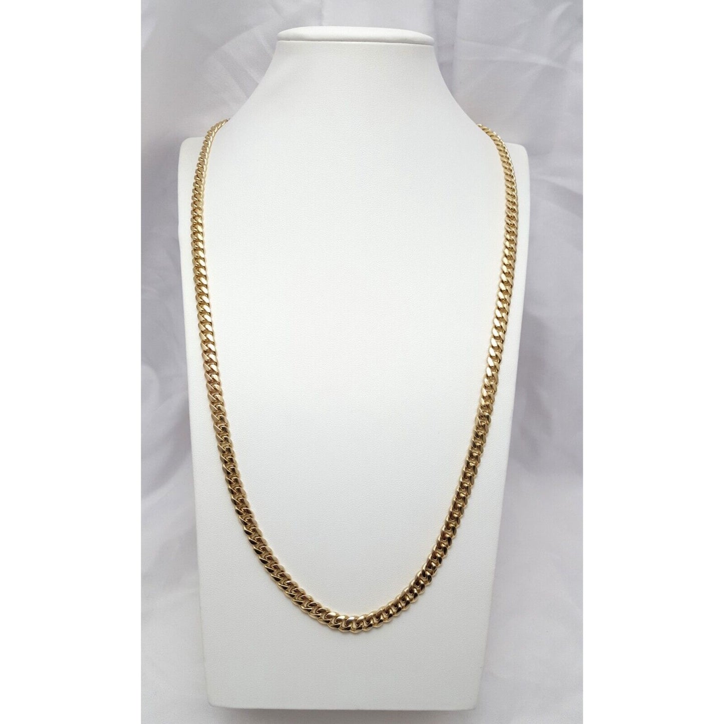 14K Yellow Gold Cuban Link Chain Necklace