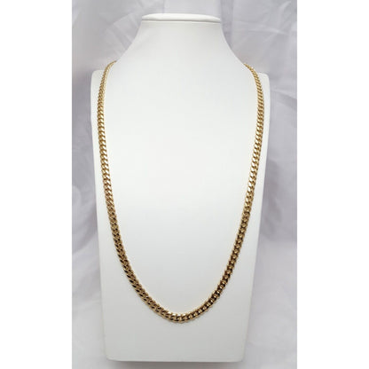 14K Yellow Gold Cuban Link Chain Necklace