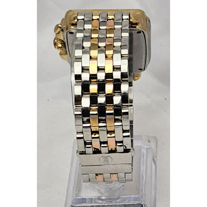 Michele Deco Diamond Bezel Square Face Two Tone 0.66ct Ladies Watch MW06P01C5046