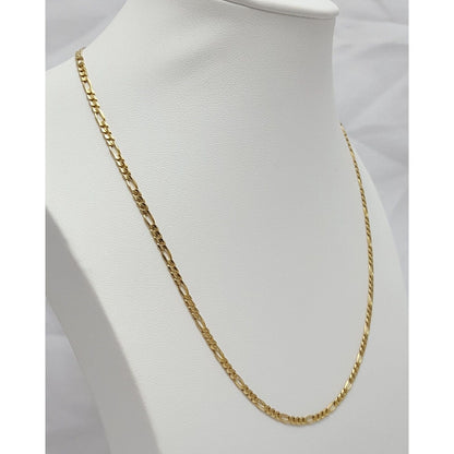 14K Yellow Gold Figaro Link Chain Necklace