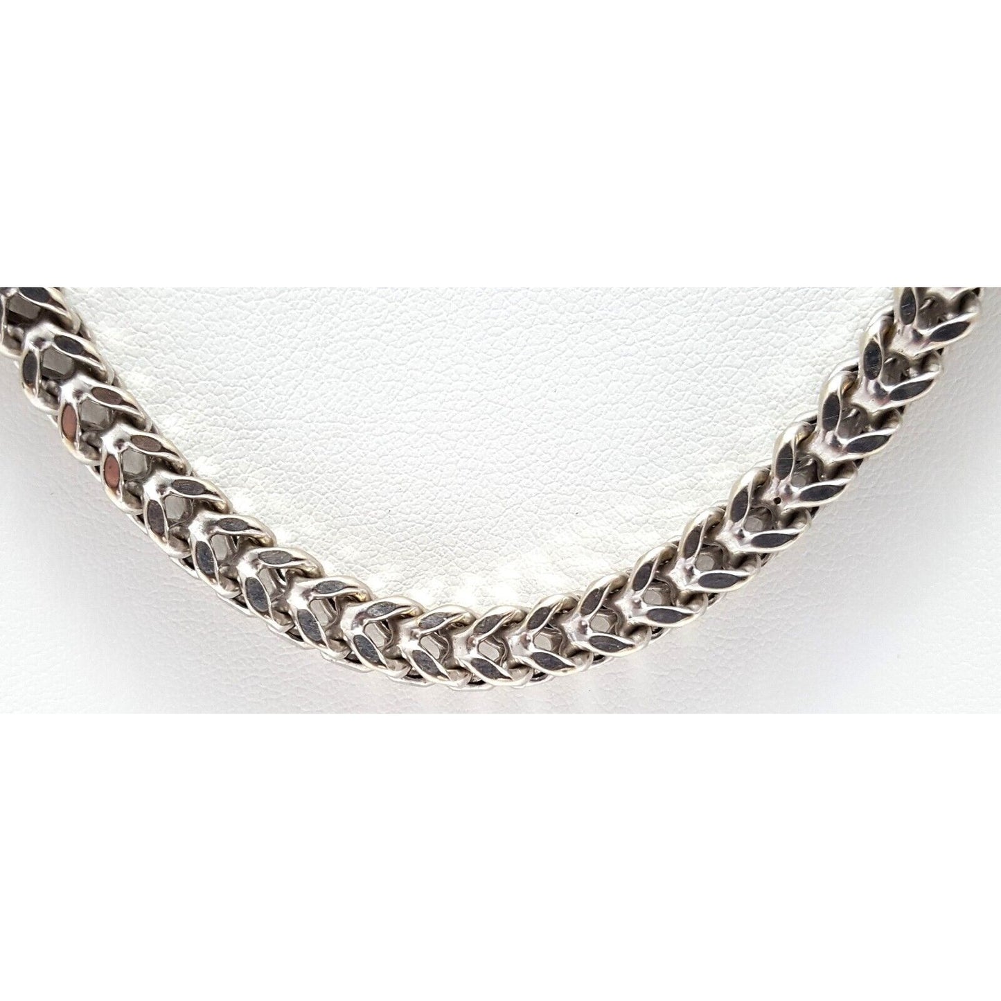 Large 10K White Gold Franco Link Chain Necklace