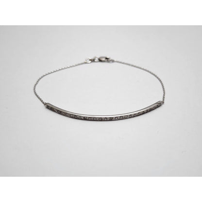 14K Solid White Gold Designer Diamond Link Bracelet