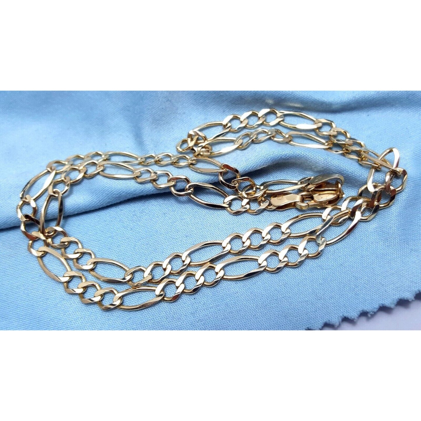 10K Yellow Gold Figaro Link Chain Necklace