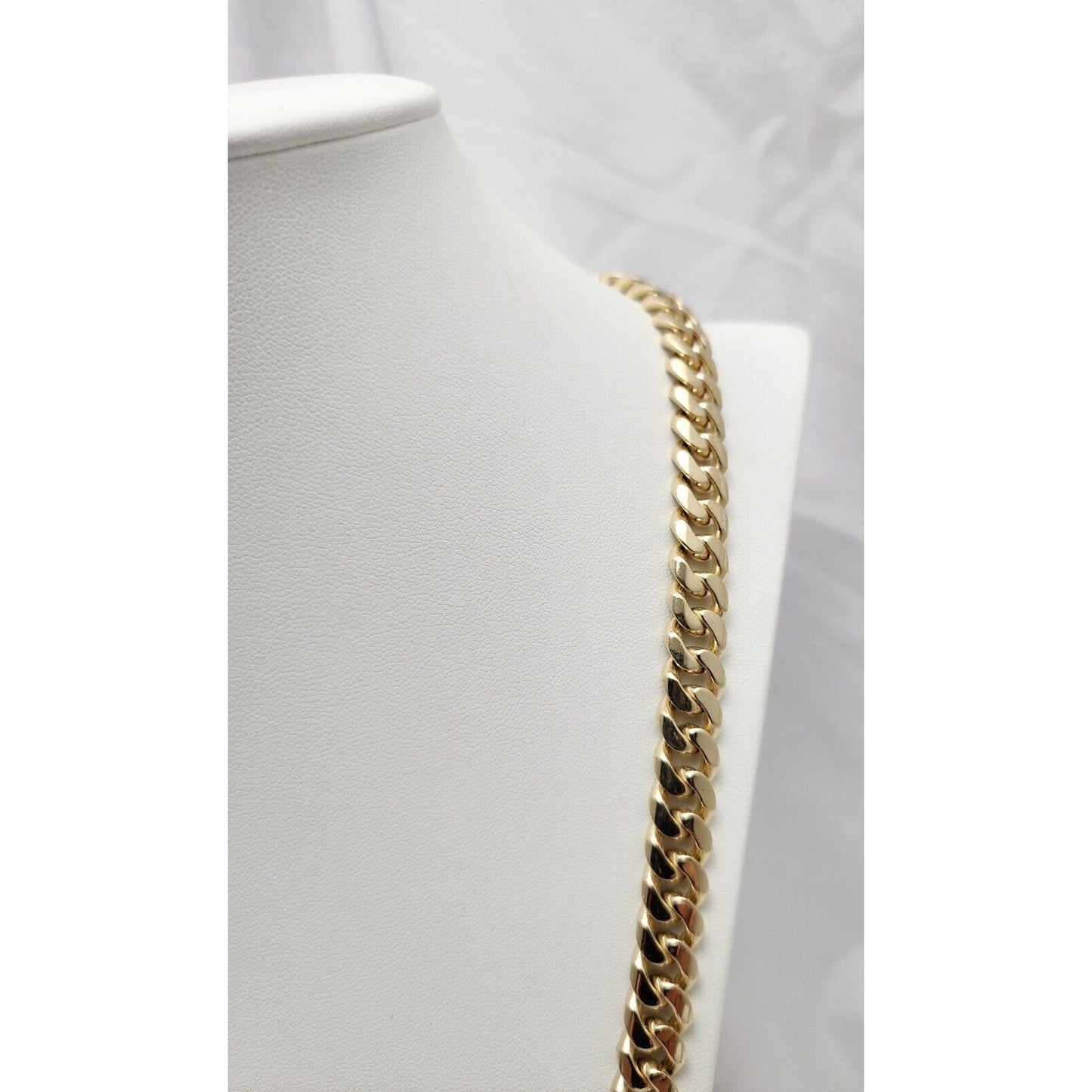 Large 14K Yellow Gold Cuban Link Chain Necklace