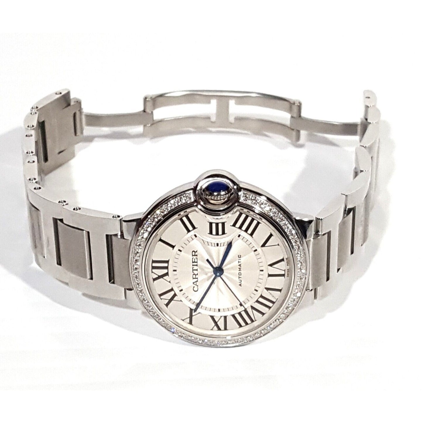 Cartier Ballon Bleu 36mm Diamond Bezel Stainless Steel Automatic 4372 W4BB0024