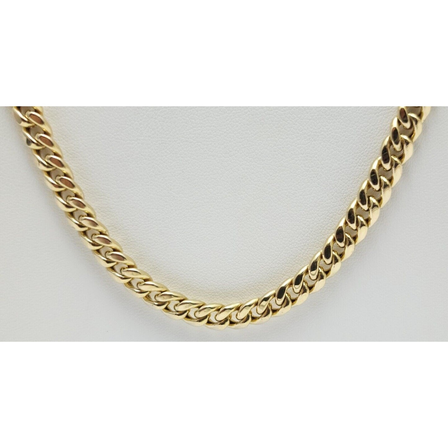 14K Solid Yellow Gold Cuban Link Chain Necklace