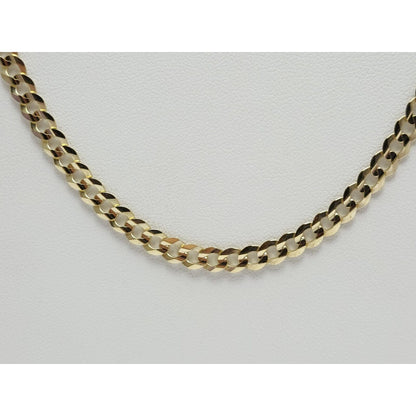 14K Yellow Gold Diamond Cut Cuban Link Chain Necklace