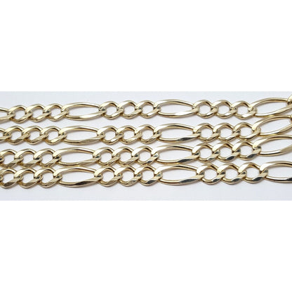 10K Yellow Gold Figaro Link Chain Necklace