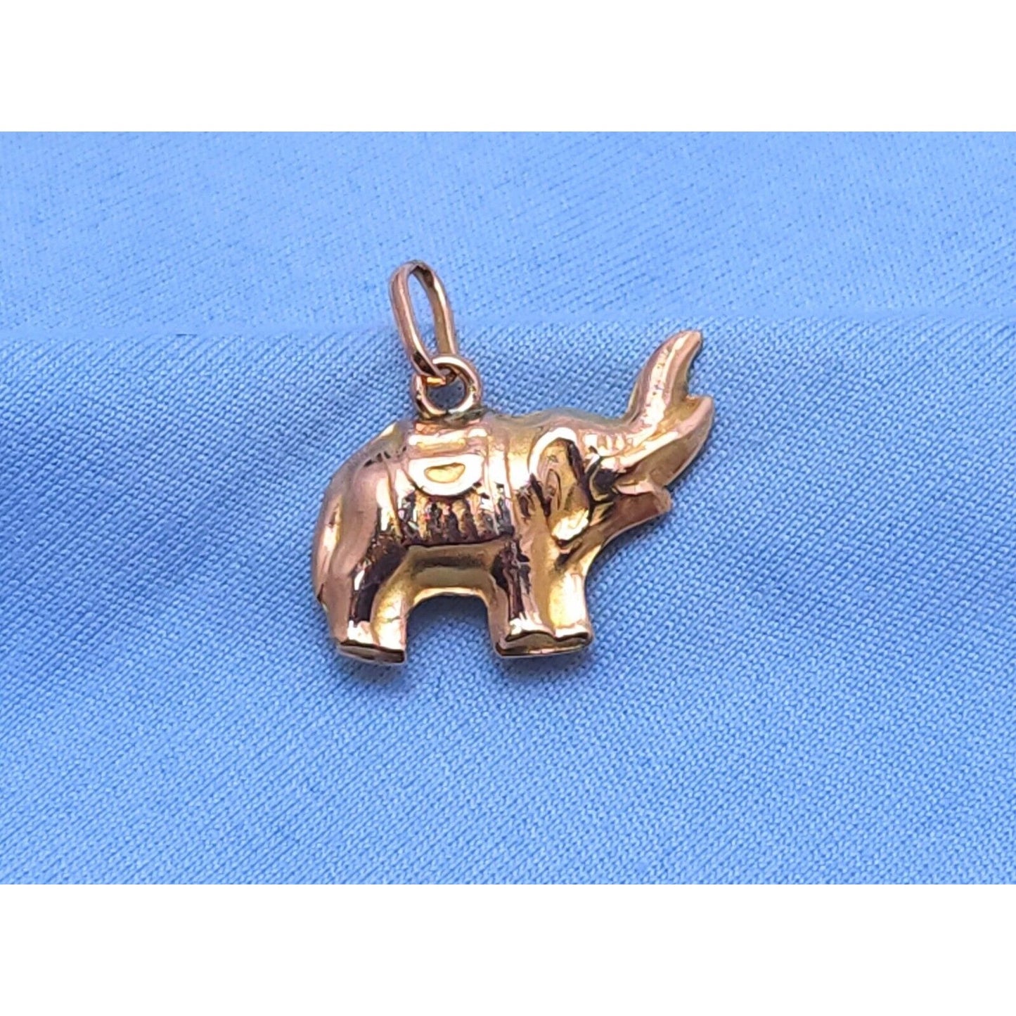 10K Rose Gold 3D Animal Elephant Charm Pendant