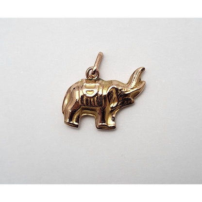 10K Rose Gold 3D Animal Elephant Charm Pendant