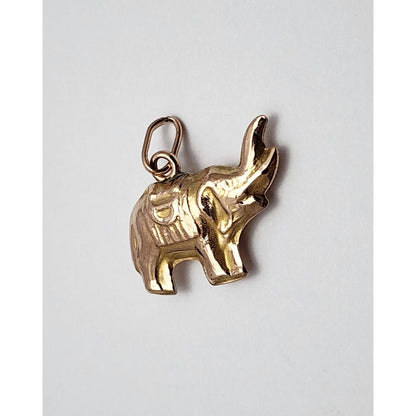 10K Rose Gold 3D Animal Elephant Charm Pendant