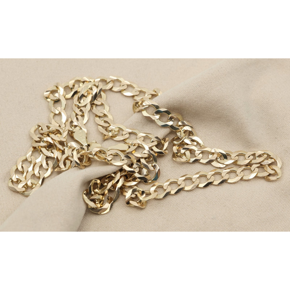 14K Yellow Gold Cuban Link Chain Necklace