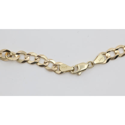 14K Yellow Gold Cuban Link Chain Necklace