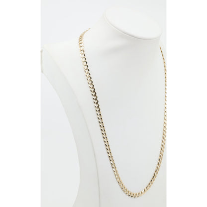 14K Yellow Gold Cuban Link Chain Necklace
