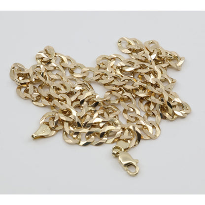 14K Yellow Gold Cuban Link Chain Necklace
