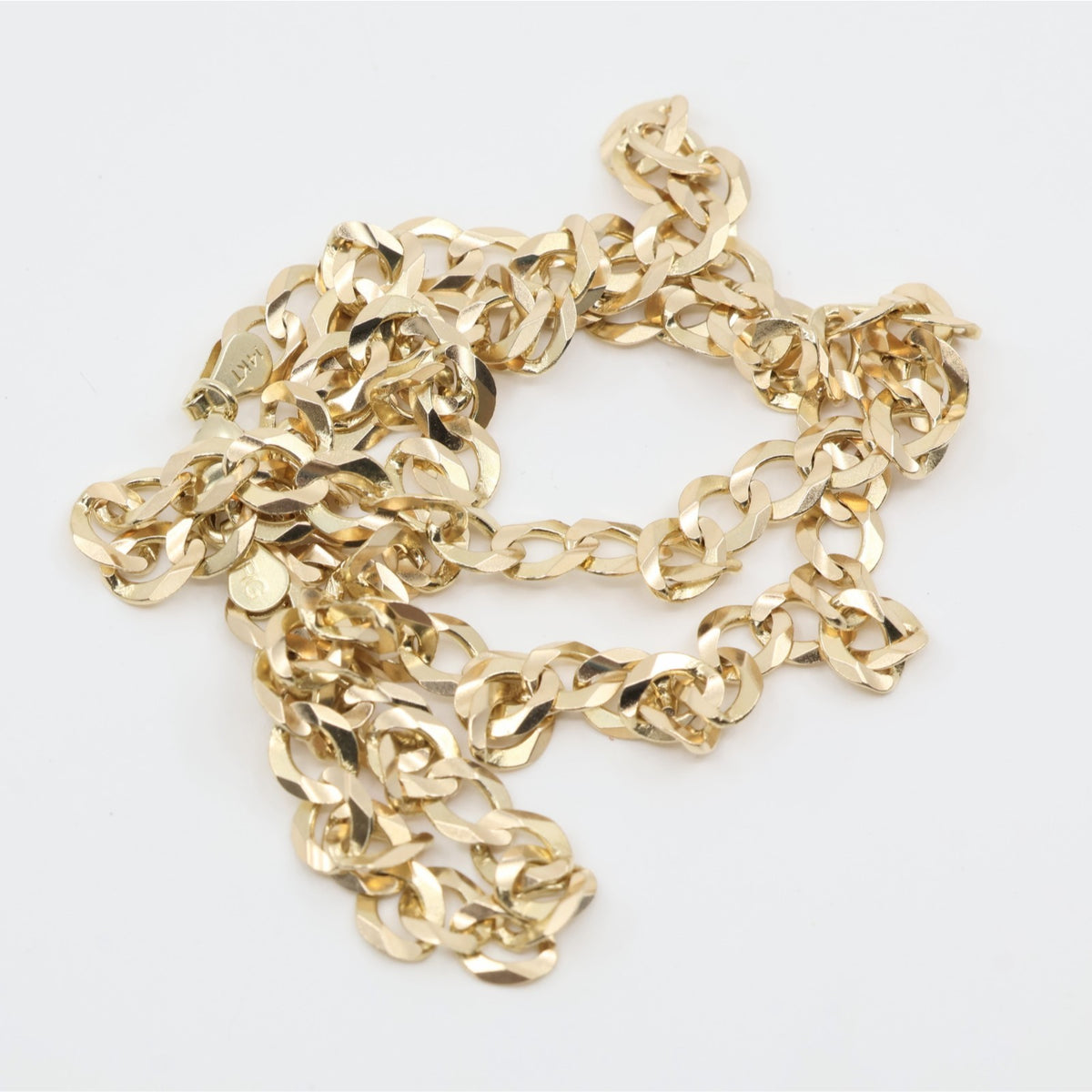 14K Yellow Gold Cuban Link Chain Necklace