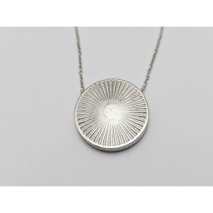 18K White Gold Iran Lion & Sun Onyx & Diamond Pendant Resizable Link Necklace