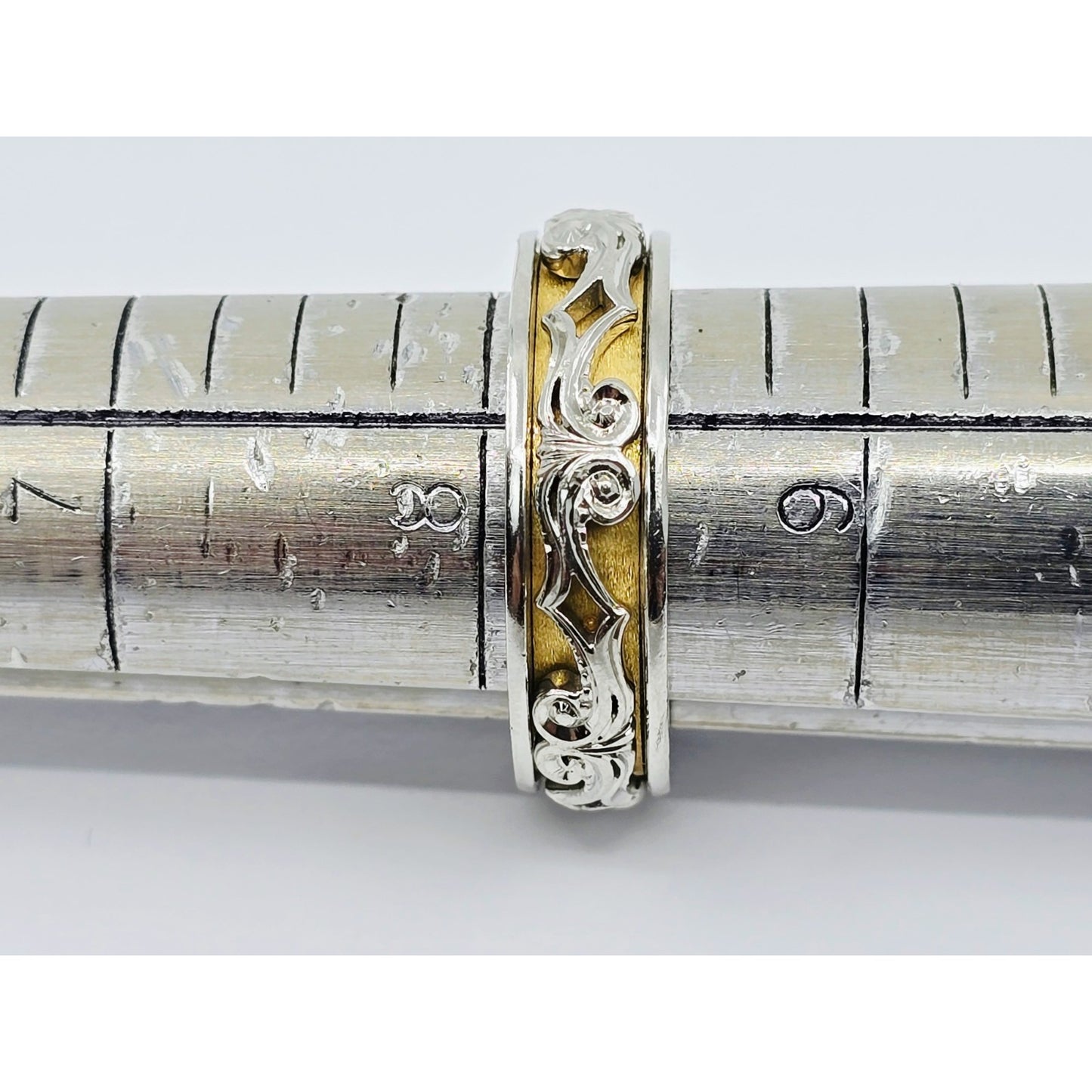 22K Two Tone Gold Layered Wedding Band Ring