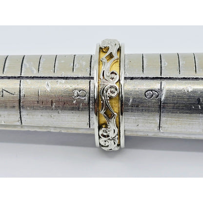 22K Two Tone Gold Layered Wedding Band Ring