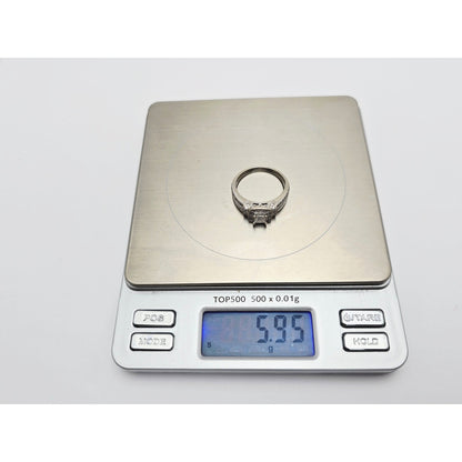 14K White Gold Ladies Diamond Halo Engagement Ring