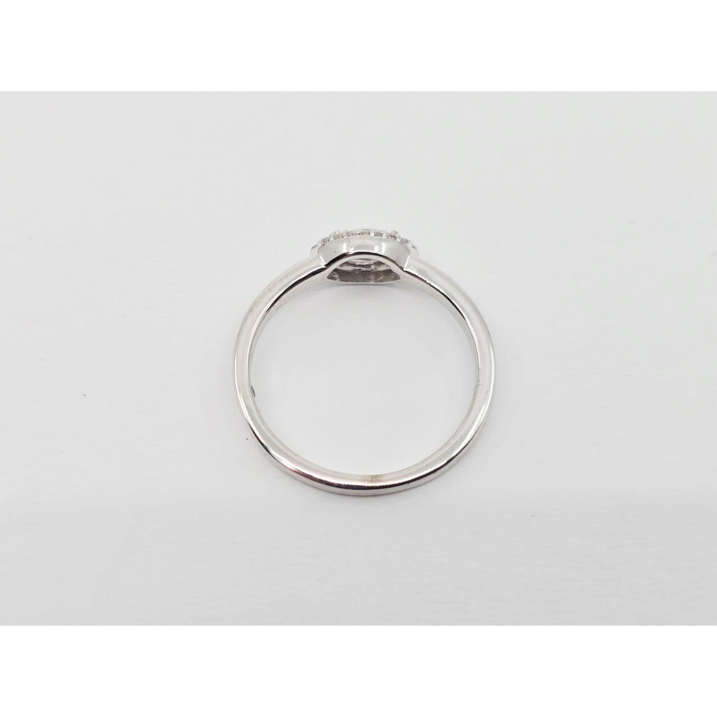 10K White Gold Round & Marquise Cut Diamond Ring