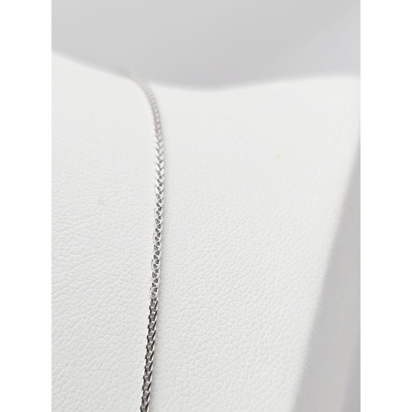 14K White Gold Franco Link Chain Necklace