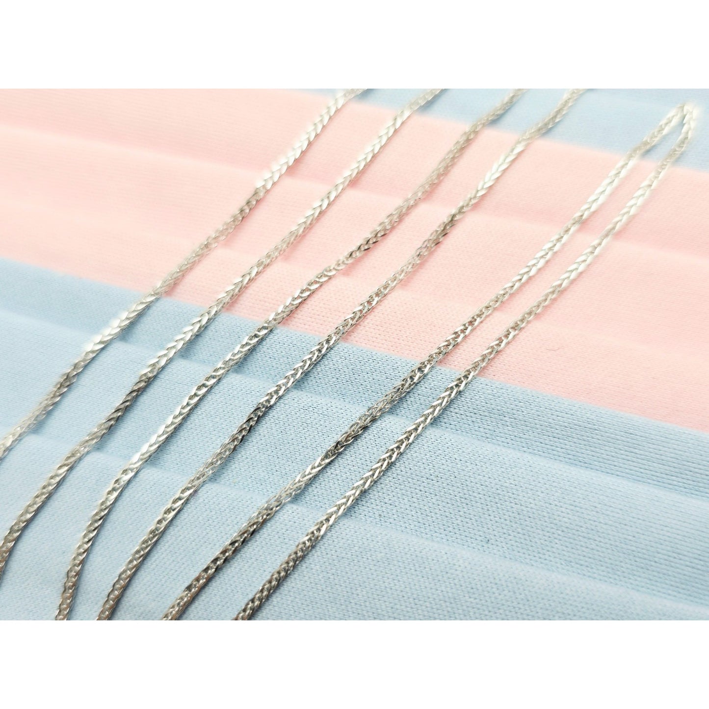 14K White Gold Franco Link Chain Necklace