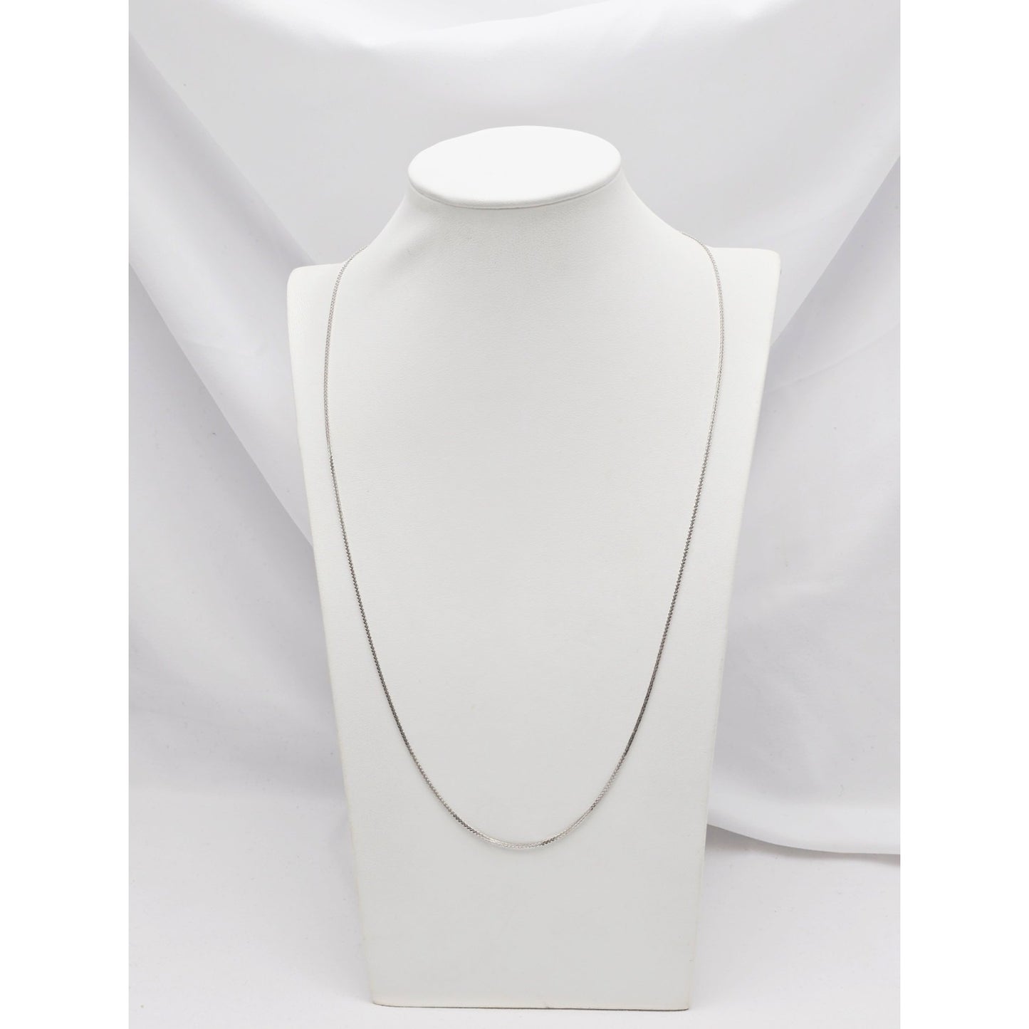 14K White Gold Franco Link Chain Necklace