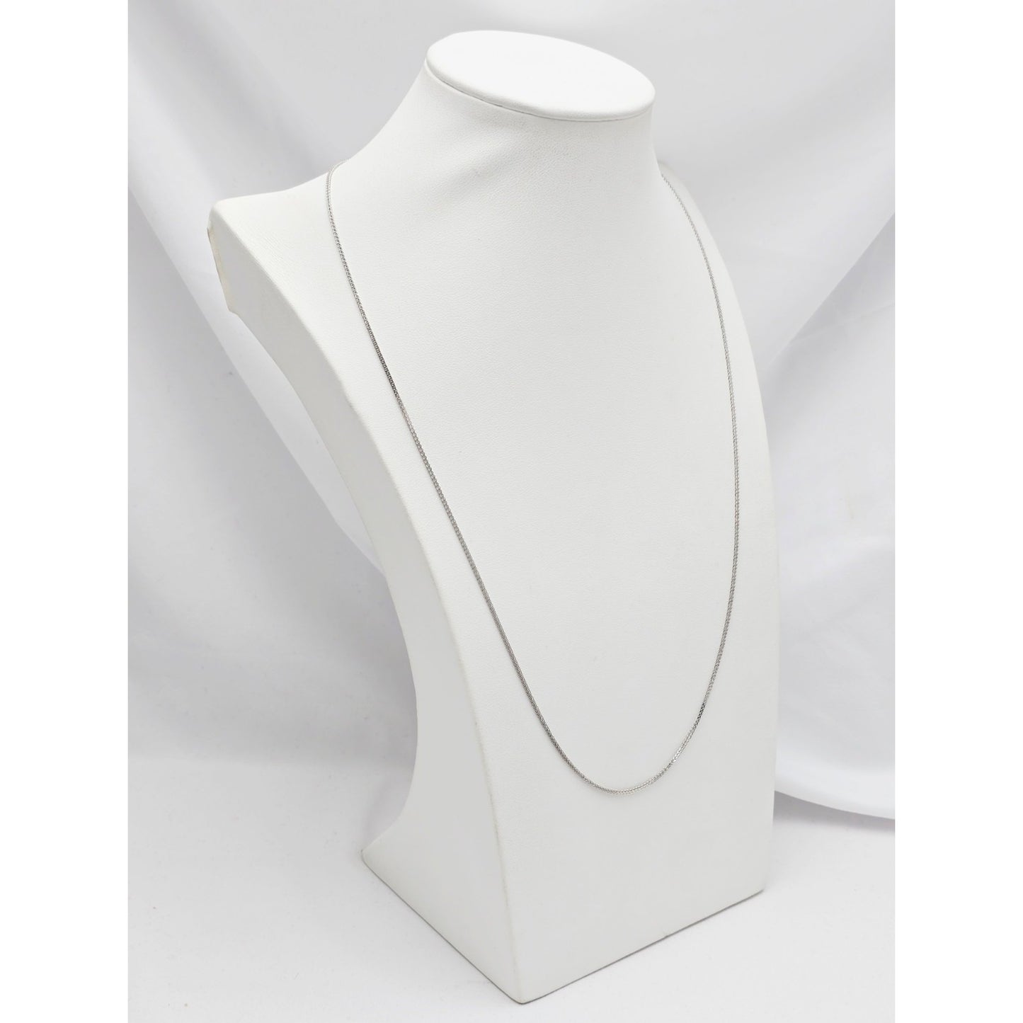 14K White Gold Franco Link Chain Necklace