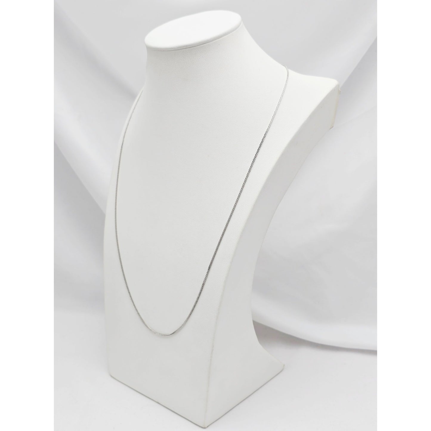 14K White Gold Franco Link Chain Necklace