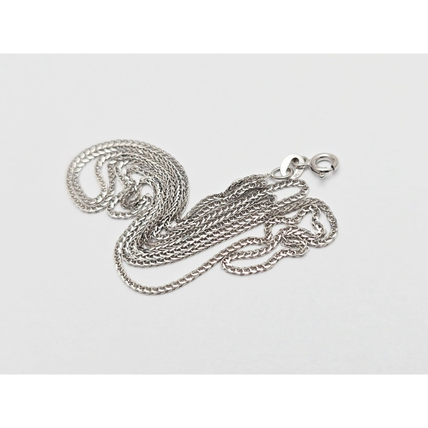 14K White Gold Franco Link Chain Necklace