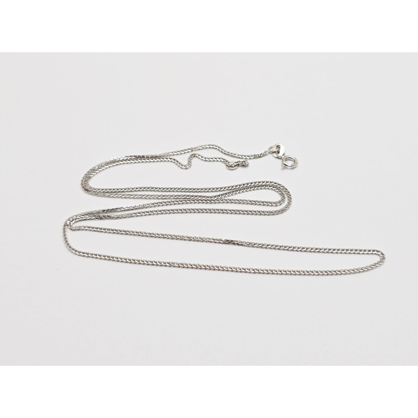 14K White Gold Franco Link Chain Necklace