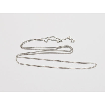 14K White Gold Franco Link Chain Necklace