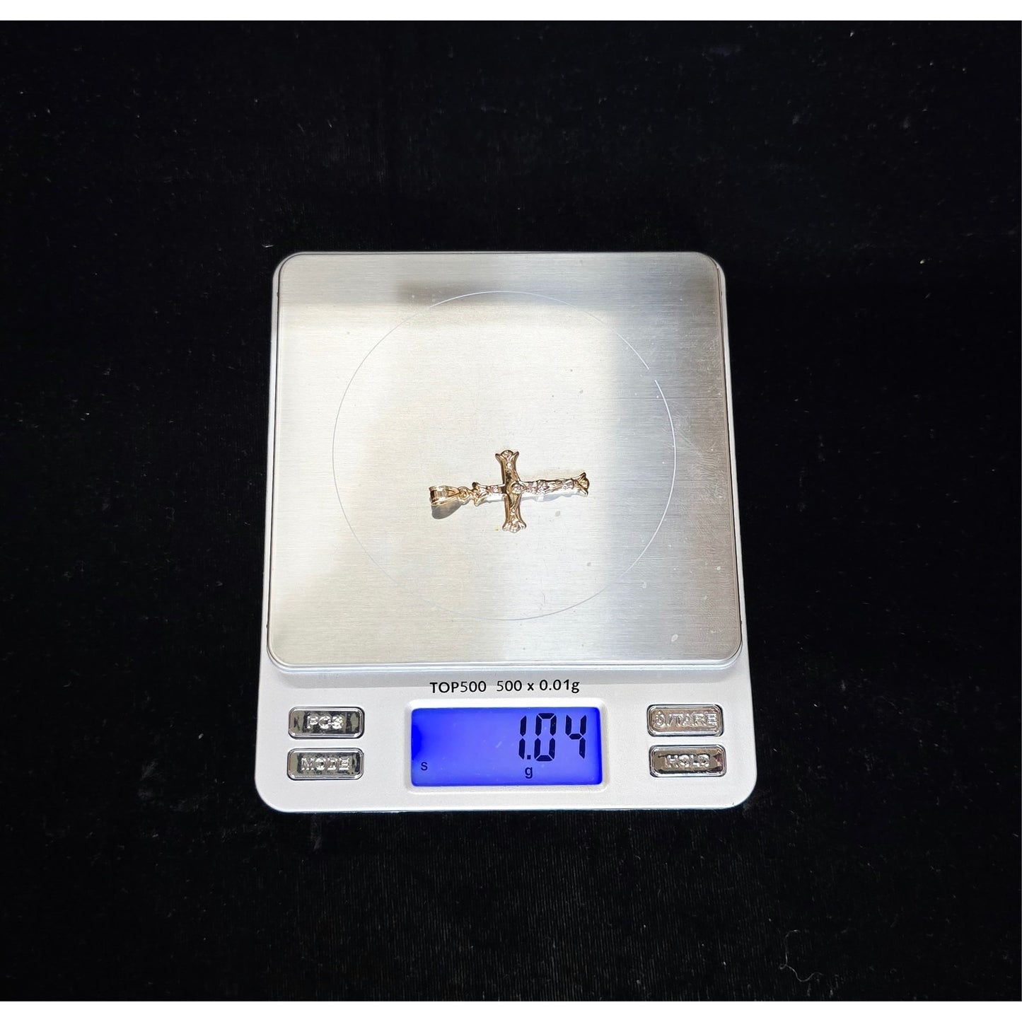 14K Two Tone Gold Jesus on Cross Charm Pendant