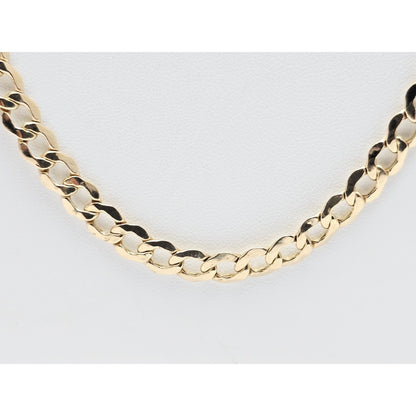 14K Yellow Gold Cuban Curb Link Chain Necklace