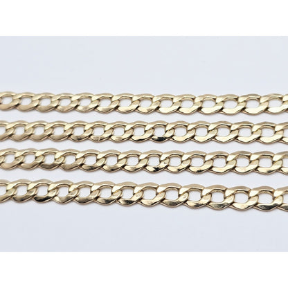 14K Yellow Gold Cuban Curb Link Chain Necklace
