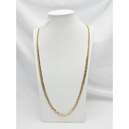 14K Yellow Gold Cuban Curb Link Chain Necklace